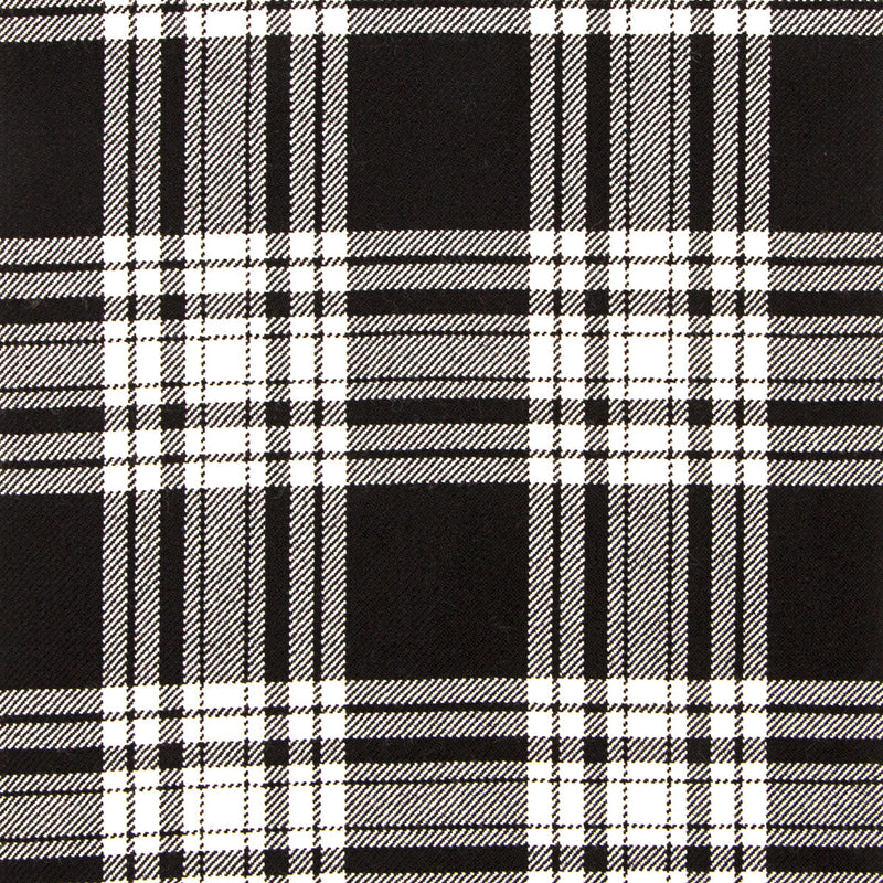 16oz Heavyweight Tartan Fabric   Menzies Black & White modern