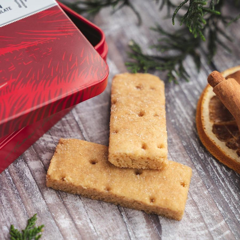Selection Shortbread Finger Tin - Traditional, Dark Chocolate, Chocolate Orange & Stem Ginger (Case of 8)