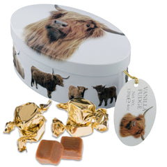 Highland Cow Vanilla Fudge Tin (Case of 18)