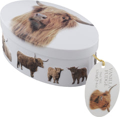 Highland Cow Vanilla Fudge Tin (Case of 18)