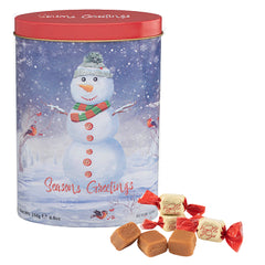 Seasons Greetings Snowman Tin - Vanilla Fudge  (Case of 12)