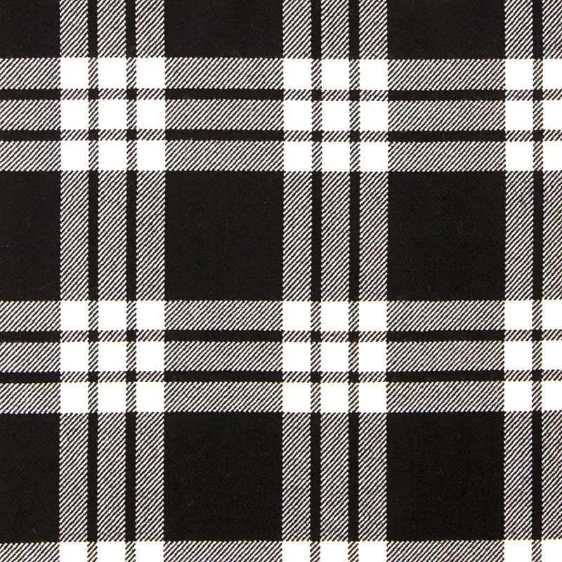 10oz Lightweight Tartan Fabric   MacFarlane Black and White ancient