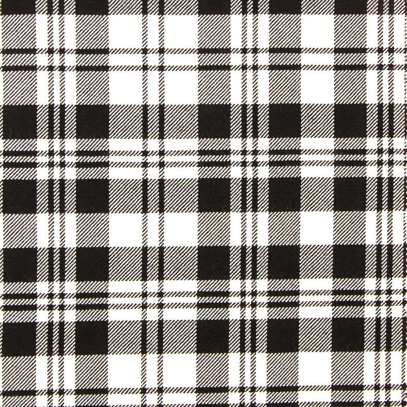 10oz Lightweight Tartan Fabric   Scott Black & White ancient