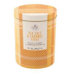Sea Salt and Caramel Fudge Tartan Tin- 7oz (Case of 12)